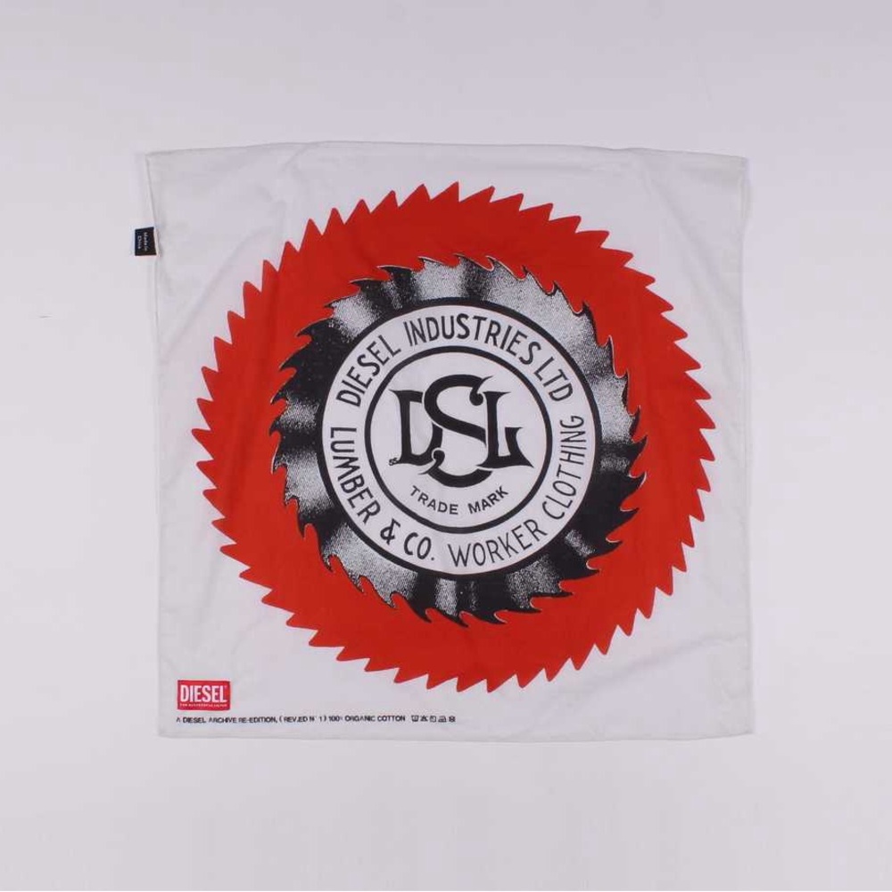 Diesel archive re-edittion graphic print Banda Red and White Graphic Scarf